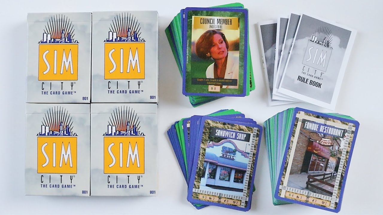 Sim City TCG / CCG 4x 60 Card Starter Deck Opening / Unboxing + Card