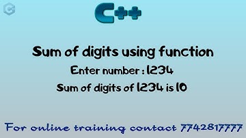 sum of digits using function in c++