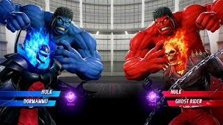 Dormammu & Blue Hulk vs Ghost Rider & Red Hulk (Very Hard) - Marvel vs Capcom | 4K UHD Gameplay