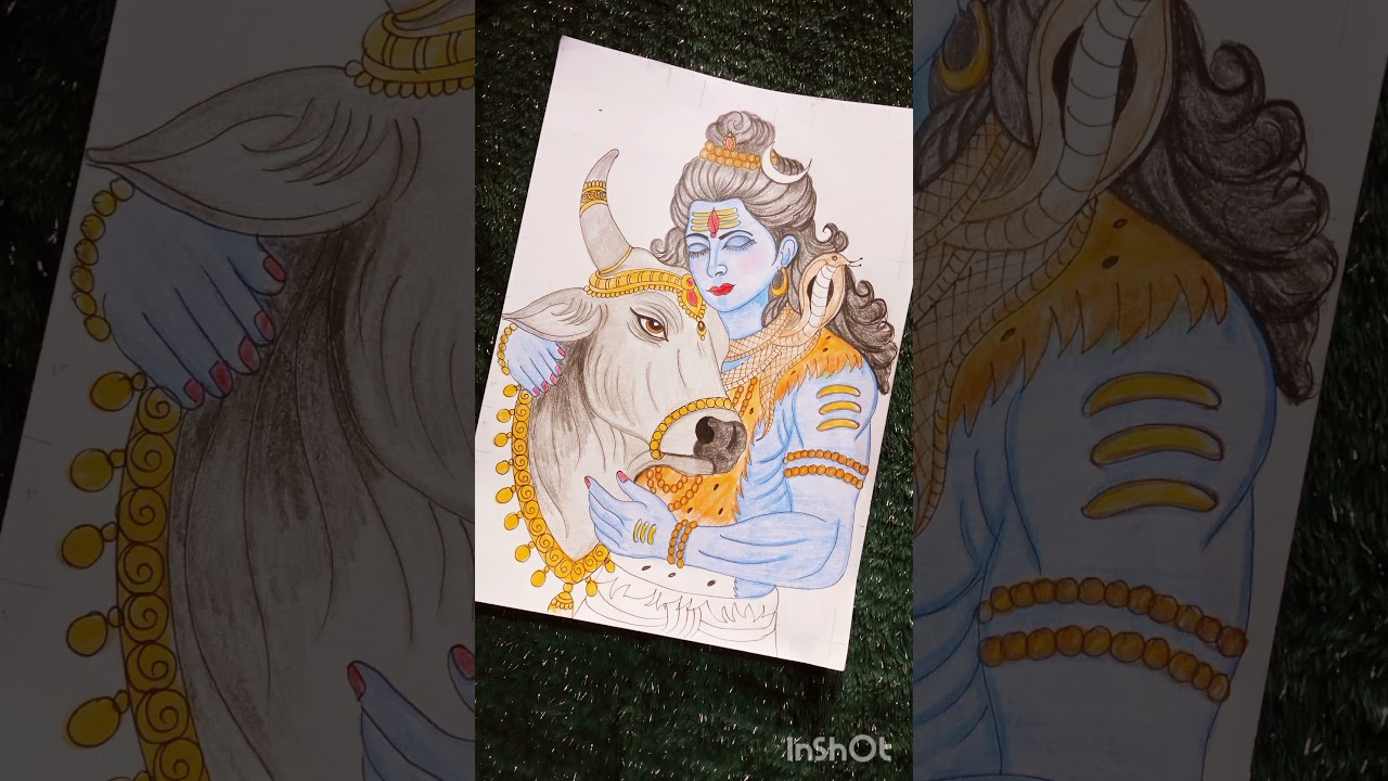 Shiv ji Drawing//drawing with color pencil//