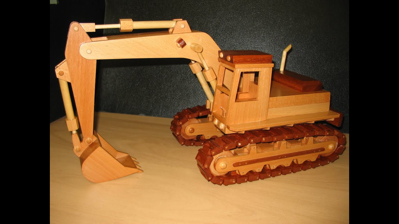 Wooden Model of an Excavator - YouTube