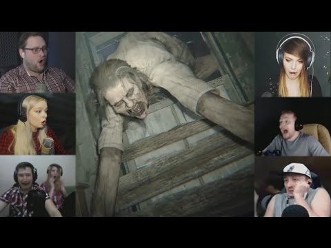 Видео: "Реакции Летсплейщиков" на Нападение Маргарет из Resident Evil 7