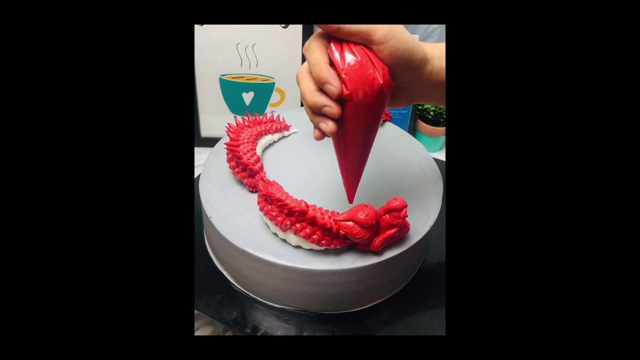 bánh sinh nhật hình con rồng - how to make dragon birthday cake