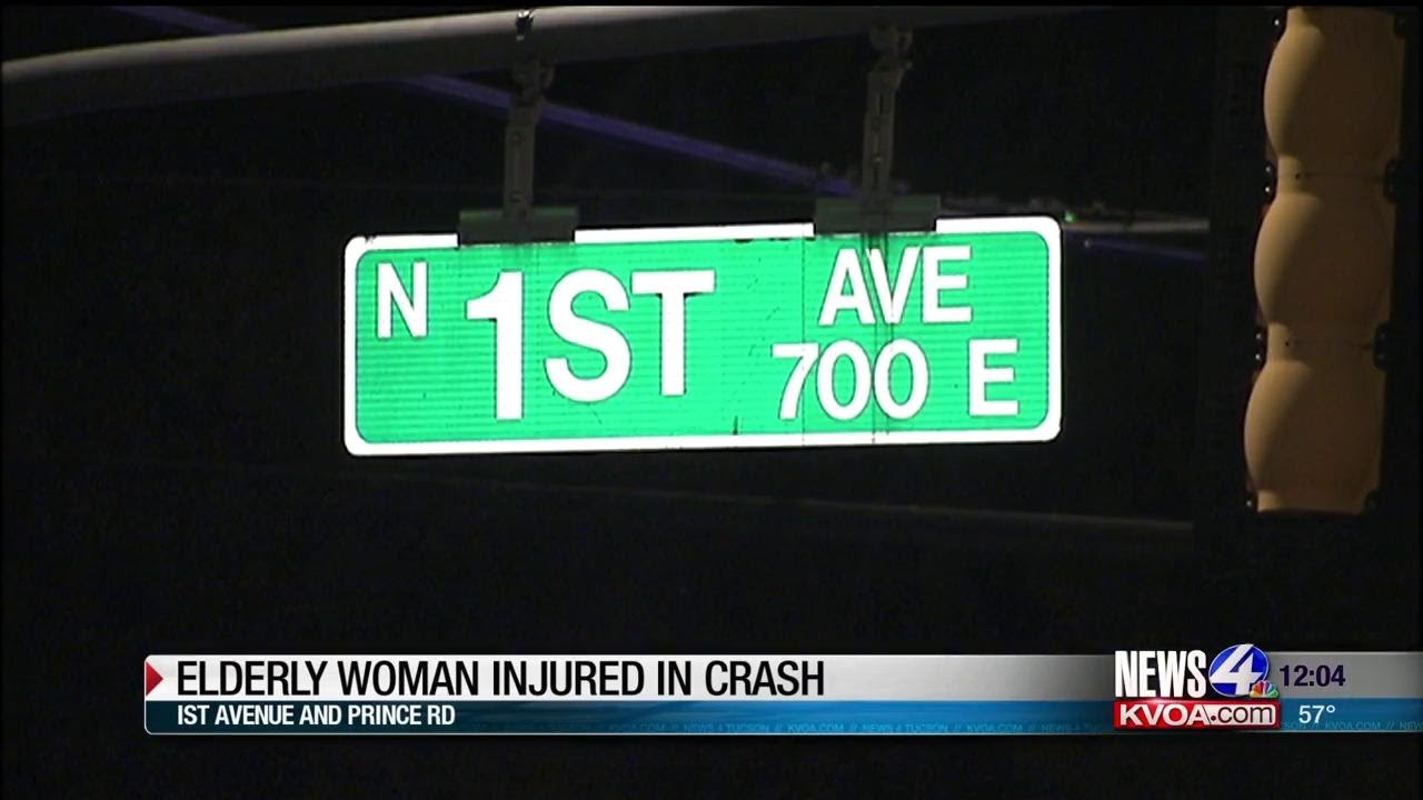 Elderly woman injured in crash