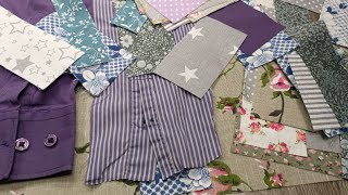 An unexpected combination of colors! From stripes, shirts and whatever is at hand!  Patchwork DIY