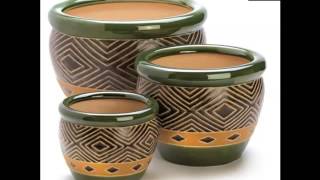 Classic Ceramic Flower Pots | Picture Set Beautiful Decorative Handwork