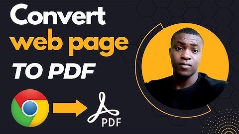 How to convert a webpage to PDF -  without using any app