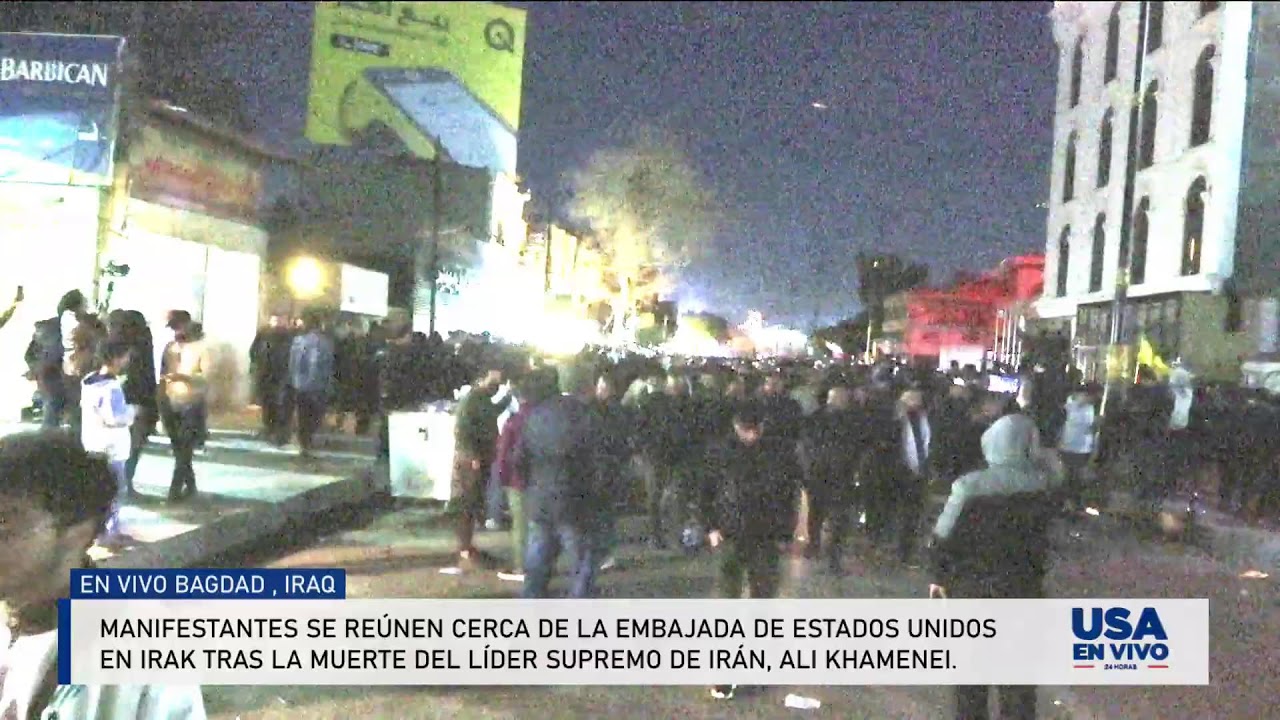 Tensión en Bagdad: Manifestantes rodean la Embajada de EEUU. tras muerte de Khamenei | USA EN VIVO 🔴
