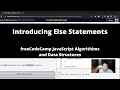 Introducing Else Statements (Basic JavaScript) freeCodeCamp tutorial