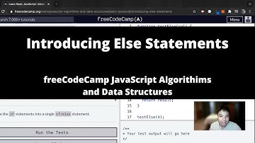Introducing Else Statements (Basic JavaScript) freeCodeCamp tutorial