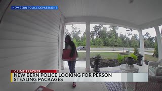 Police looking for suspect in package theft from porch of New Bern home