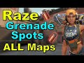 Raze GRENADE SPOTS, Lineups on ALL MAPS - Valorant Tricks #30 [Icebox, Bind, Split, Haven & Ascent]