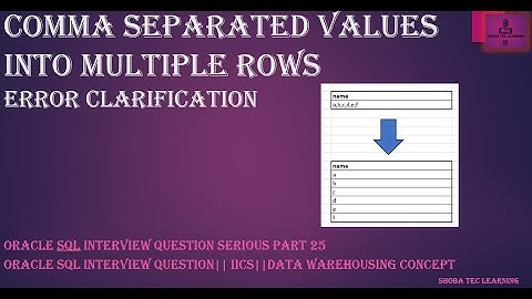Converts Comma separated values into multiple rows- Subscriber Doubt Clarification