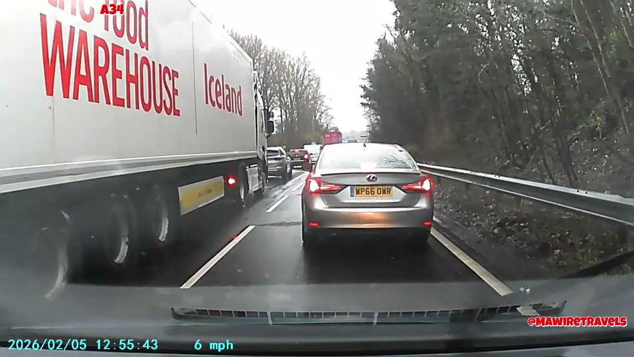 Driving from Whitchurch to Bursledon Hampshire via the A34, M3, M27 in the rain