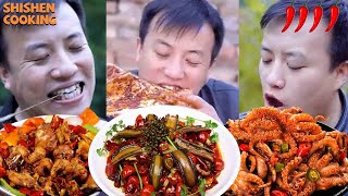 BBQ SMALL YELLOW CROAKER丨BRAISED PORK CHOPS丨 CHINESE FOOD EATING SHOW