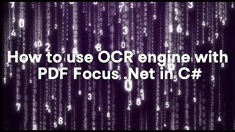 How to read scanned PDF files by OCR Tesseract engine in C#