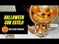 Calabaza con globos para un Halloween elegante / Pumpkin with balloons for a fancy Halloween