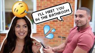 Sending DIRTY Texts To My Fiancé With Friends Around + Surprise Proposal😱