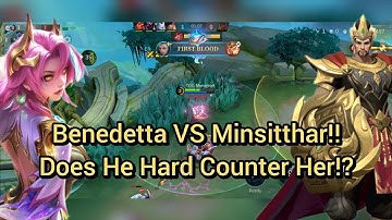 Benedetta Vs Minsitthar Gameplay ‼️What a Close Game‼️ GUIDE | Build | Tips #mobilelegends #gameplay