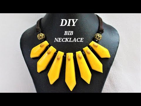 DIY - How To Make Awesome Bib Necklace With Polymer Clay | Jewelry ...