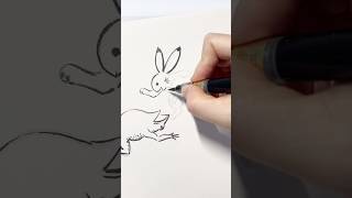 筆ペンで簡単!鳥獣戯画のウサギとカエルを5分で #drawing #tutorial