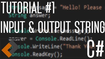 1 - Input and Output String in C#