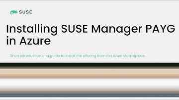 Installing SUSE Manager PAYG in Azure