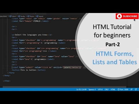 #03 HTML Tutorial || HTML Forms, Tables, Ordered Lists and Unordered ...