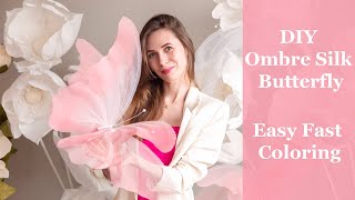 : DIY Giant Ombre Silk Butterfly with Foldable Wings Step-by-step Tutorial Boho Style home decor idea