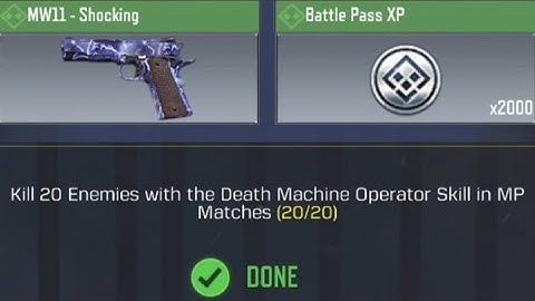 Call Of Duty Mobile Kill 20 Enemies with the Death Machine Operator Skill in MP Matches  Complete