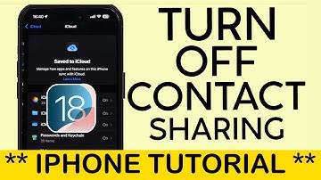 How to Turn OFF Contact Sharing on iphone iOS 18 | Stop Sharing Contacts between Devices 2024