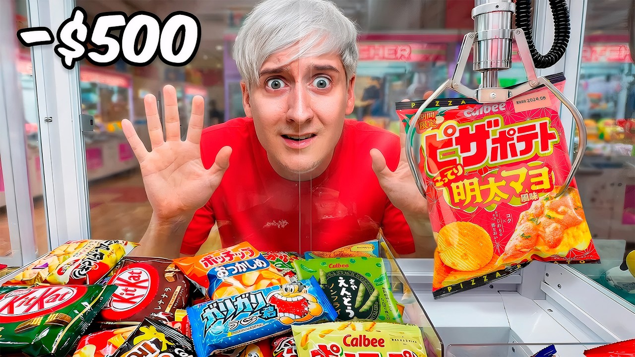 Only Eating Food I Win From a Japanese Arcade!