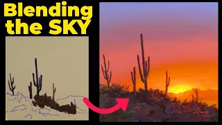 Painting the Perfect Sunset Glow | Saguaro Desert Full Tutorial | For The Love Of Painting