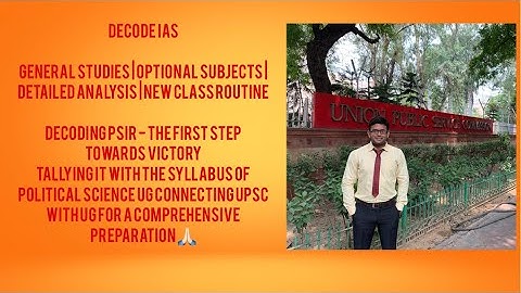 DECODING PSIR UPSC SYLLABUS - BEST WAY TO UNDERSTAND | TALLYING WITH POLITICAL SCIENCE  UG SYLLABUS|