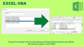 Video 427: Excel-Formular mit Suchfunktion & Datenübernahme per Klick – So einfach geht