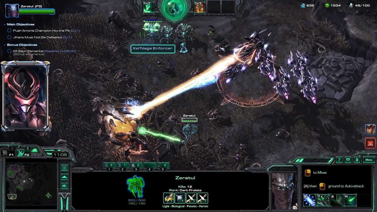 StarCraft 2 Co-op | Zeratul & Han & Horner | Chain of Ascension | Brutal