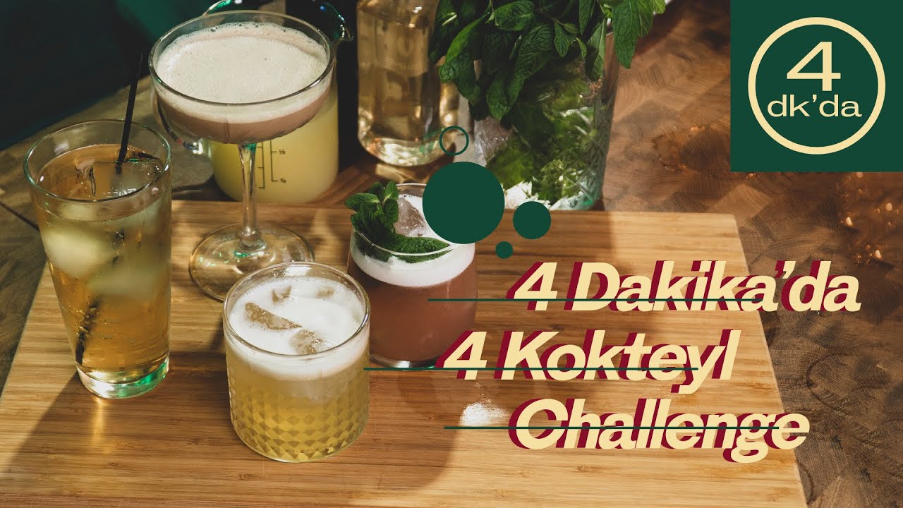 4 dakikada 4 kokteyl challenge viski ile yapilan kokteyller youtube