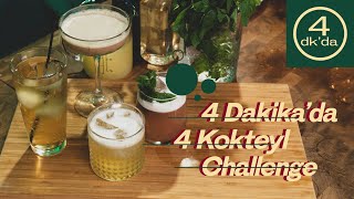 4 DAKİKADA 4 KOKTEYL CHALLENGE // Viski ile Yapılan Kokteyller