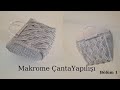 El Yapımı Makrome Çanta | Plastik Saplı Örgü Çanta