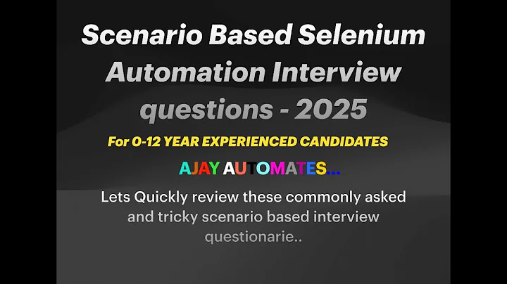 Scenario based Selenium Interview questions & Answers | From real interviews | 2025