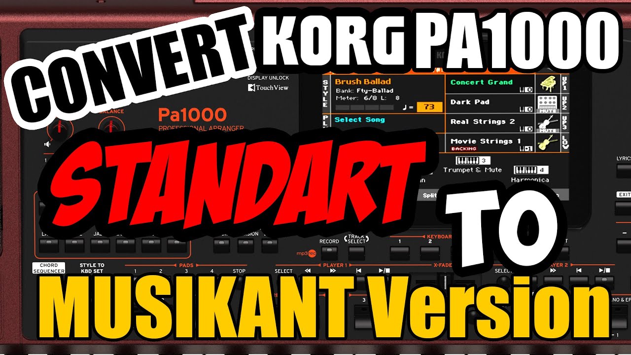 Convert Korg Pa1000 standart to Musikant version