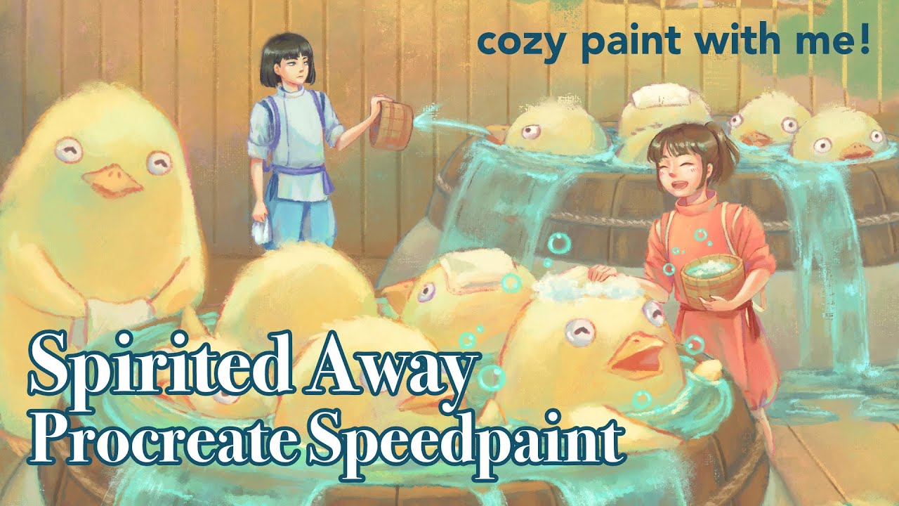 Relaxing Spirited Away Procreate Painting - Timelapse w/ Music