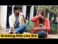 Stammerer kid drinking milk in nipple bottle prank  the hungama films