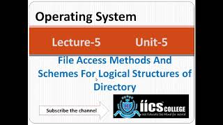 Operating System | File Access Methods & Directory Structures | Unit-5 | By Riyaz Sir | IICS COLLEGE