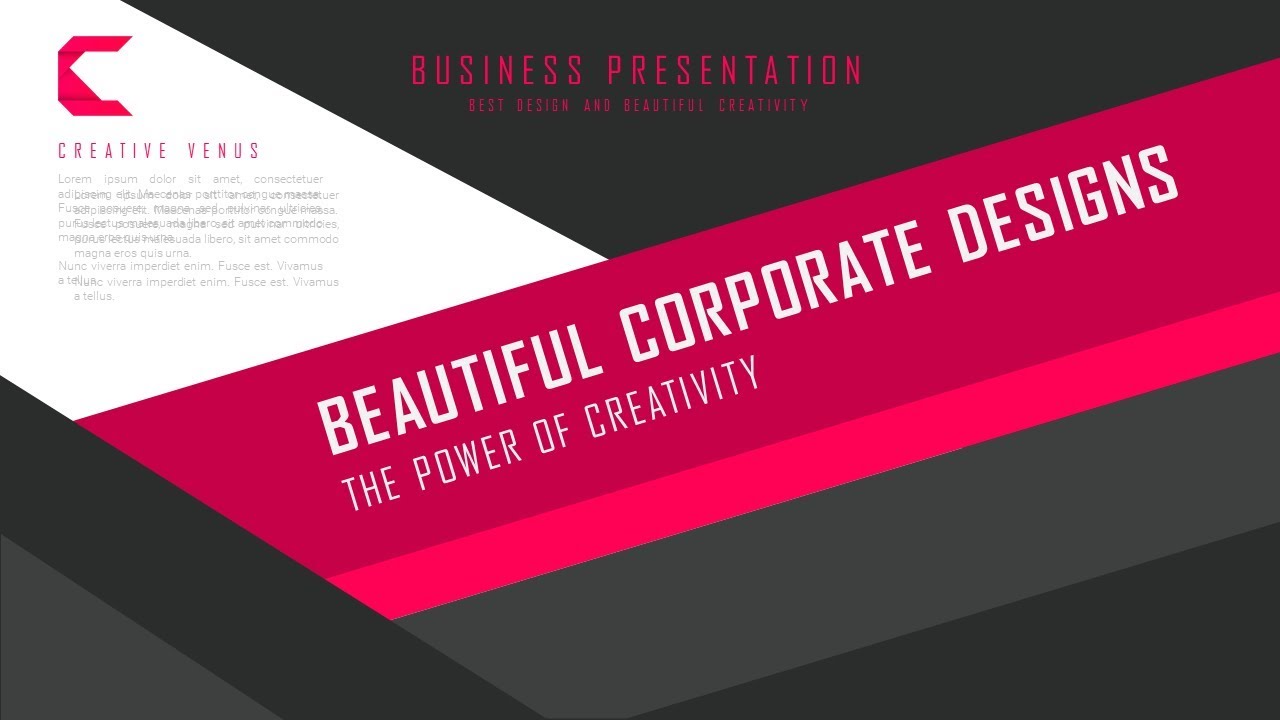 how to create material design theme business title slide in