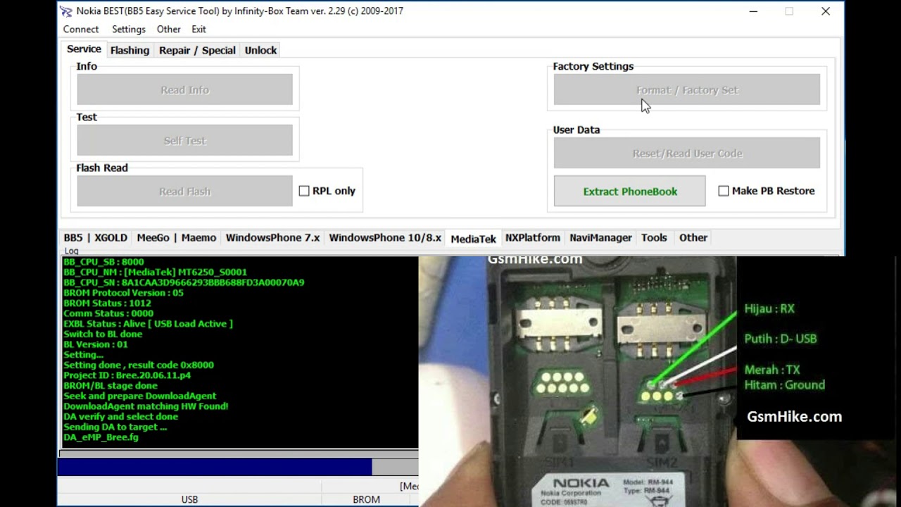 nokia 108 rm 944 code unlock flash without any box with data cabel ...