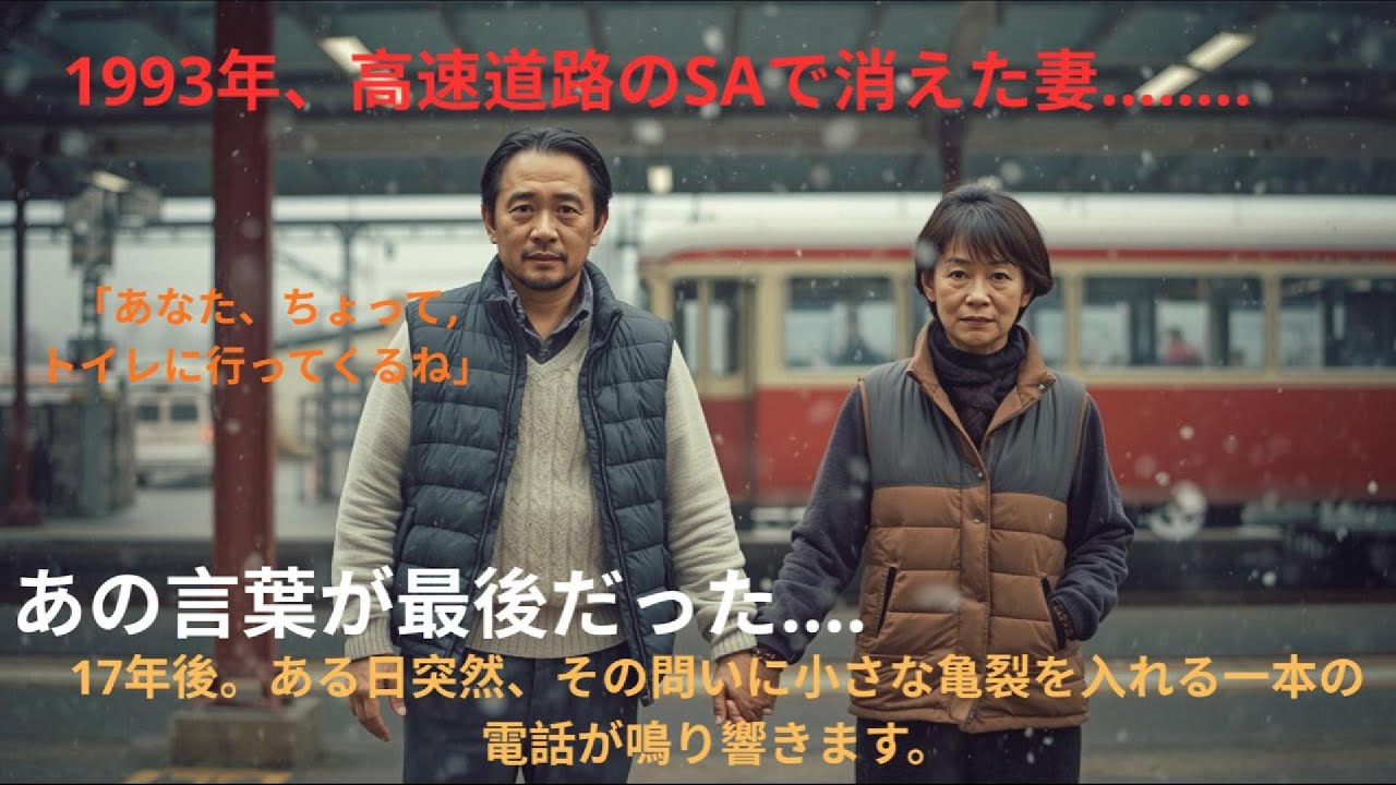 1993年、高速道路のサービスエリアで跡形もなく消えた妻… 17年後。ある日突然、その問いに小さな亀裂を入れる一本の電話が鳴り響きます。