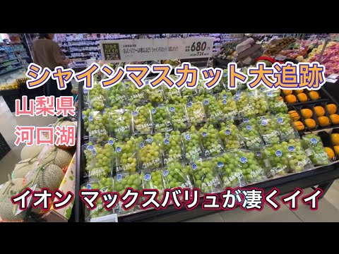 シャインマスカットを求めて！ 河口湖のマックスバリュが凄いことになっていた⁉️ 680円(税抜)で他では1,000円以上のモノをGet出来るぞ！