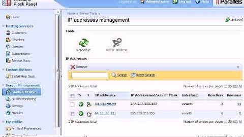 How to manage IP addresses in Plesk