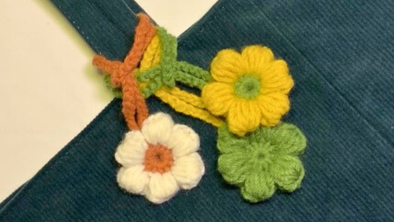 How-to Video】How to Make a 【Puff Flower Crochet 】〈with a strap